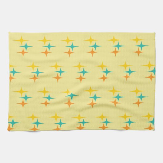 Nifty fifties - drievoudige starburst keukenhanddo theedoek (Horizontaal)