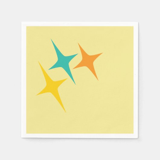 Nifty fifties - drievoudige sterrenburst servet (Voorkant)