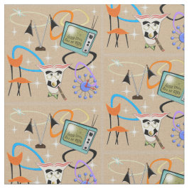 Nifty Fifties Iconische afbeeldingen op Zandachter Stof