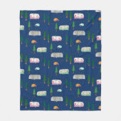 Nifty Fifties Retro Campers Fleece Deken (Voorkant)