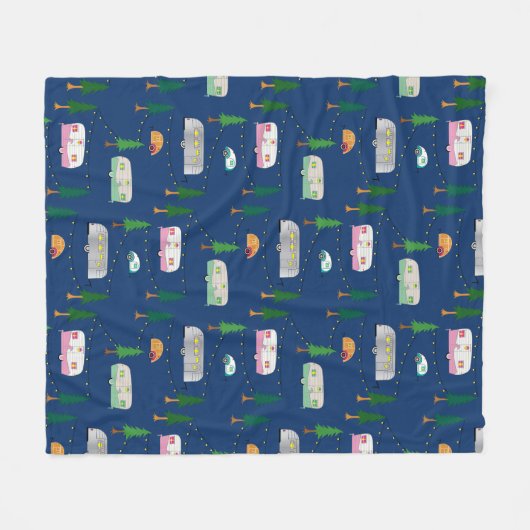 Nifty Fifties Retro Campers Fleece Deken (Voorkant (Horizontaal))