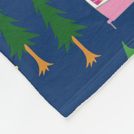 Nifty Fifties Retro Campers Fleece Deken (Hoek)