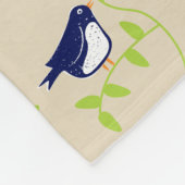 Nifty fifties - twee blauwe vogels fleece worp deken (Hoek)