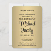 Nifty Fifty Zwart & Goud 50ste Verjaardagsfeestfot Kaart (Achterkant)