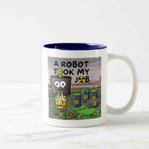 Nigel de Robot nam mijn baan Tweekleurige Koffiemok