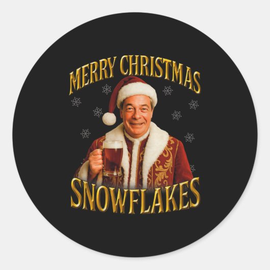 Nigel Farage Christmas Premium Tri-blend  Ronde Sticker (Voorkant)