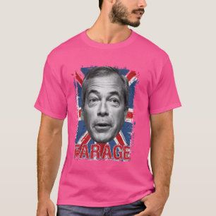 Nigel Farage, leider van de Britse hervorming en o T-shirt