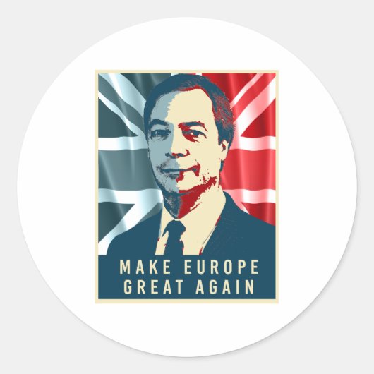 Nigel Farage - maak Europa weer geweldig - Ronde Sticker (Voorkant)