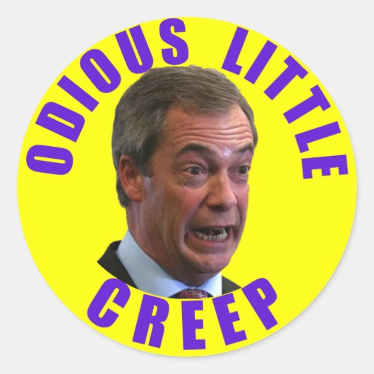 Nigel Farage Ronde Sticker (Voorkant)
