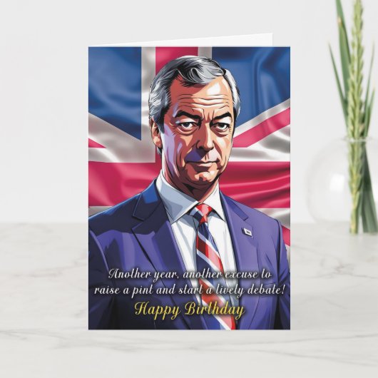 Nigel Farage Verjaardag Wenskaart Kaart (Voorkant)