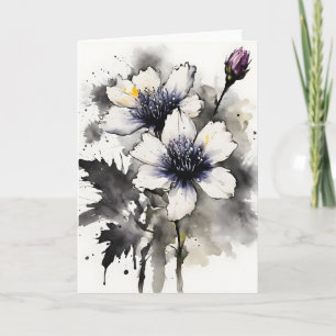 Nigella - Waterverf bloemen Kaart