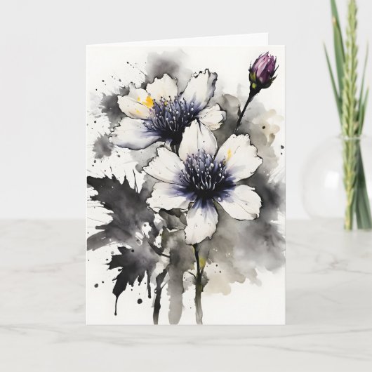Nigella - Waterverf bloemen Kaart (Voorkant)