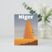 Niger Agadez Moskee reisposter Briefkaart (Staand voorkant)
