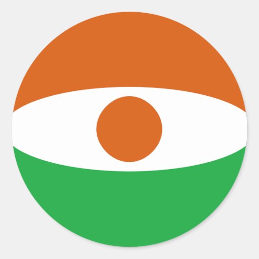 Niger Fisheye Vlag Sticker (Voorkant)