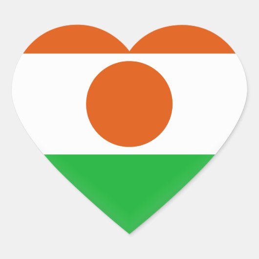 Niger Flag Hart Sticker (Voorkant)