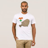 Niger Flag Heart en Map T-Shirt (Voorkant volledig)