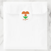 Niger Flag Heart Ronde Sticker (Tas)