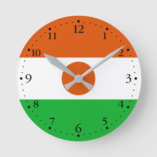 Niger Flag Ronde Klok (Voorkant)
