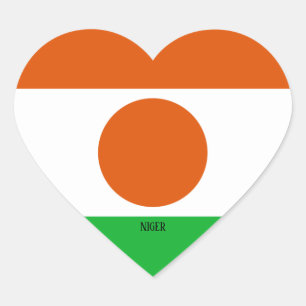 Niger Flag Splendid Patriotic Hart Sticker