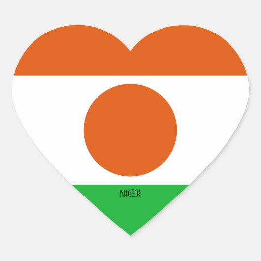 Niger Flag Splendid Patriotic Hart Sticker (Voorkant)