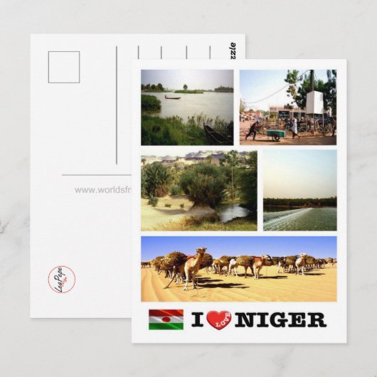 Niger - Golfvlag - Briefkaart (Voorkant / Achterkant)