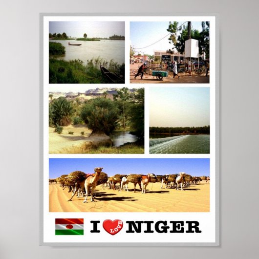 Niger - Golfvlag - Poster (Voorkant)