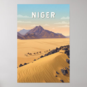 Niger Illustratie Reis Kunst Vintage Poster