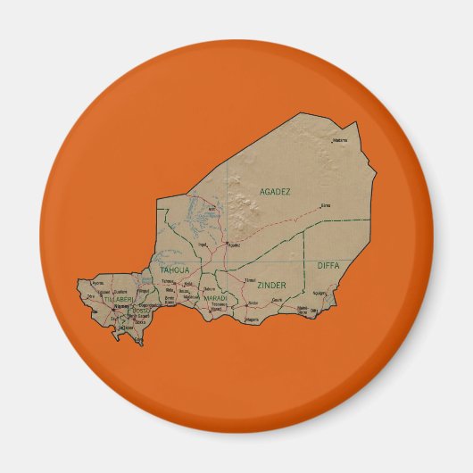 Niger Kaart Magneet (Voorkant)