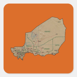 Niger Kaart Sticker