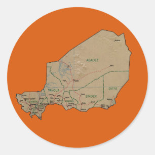 Niger Kaart Sticker