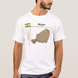 Niger kaart + vlag + titel T-shirt