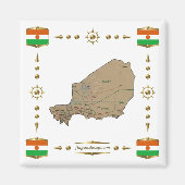 Niger Map + Flags Magnet (Voorkant)