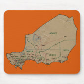 Niger Map Mousepad Muismat (Voorkant)