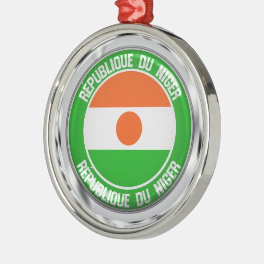 Niger Round Emblem Metalen Ornament (Links)