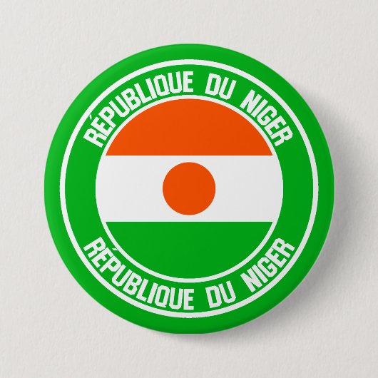Niger Round Emblem Ronde Button 7,6 Cm (Voorkant)