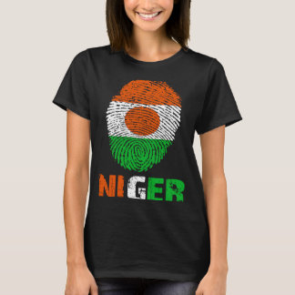 Niger vingerafdruk vlag Ik hou van Niger reizen T-shirt