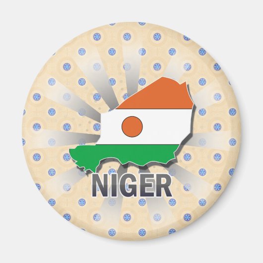 Niger Vlag Kaart 2.0 Magneet (Voorkant)