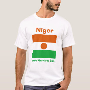Niger Vlag + Kaart + Tekst T-shirt