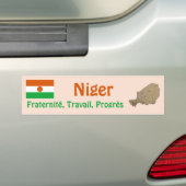 Niger Vlag + Landkaart Bumpersticker (Op auto)