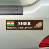 Niger Vlag + Landkaart Bumpersticker (Op auto)