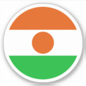 Niger Vlag Ronde Sticker (Voorkant)