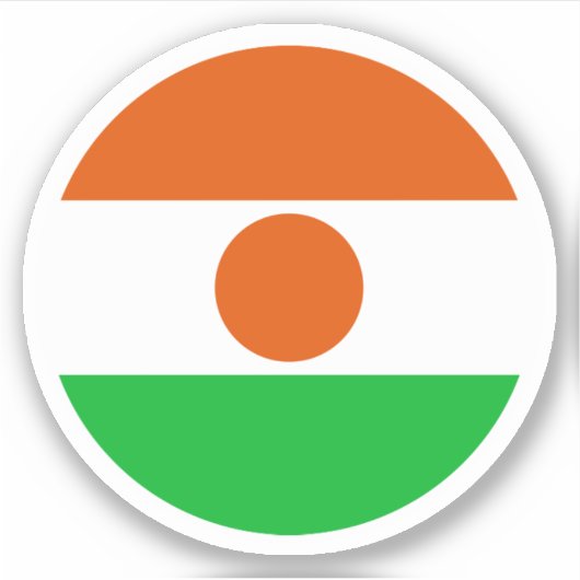 Niger Vlag Ronde Sticker (Voorkant)