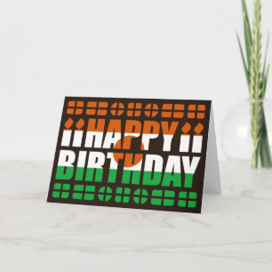 Niger Vlag Verjaardagskaart Kaart