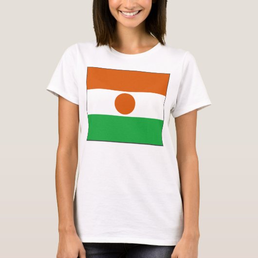 Niger vlag x kaart T-Shirt (Voorkant)
