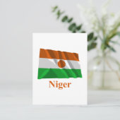 Niger Waving Flag met naam Briefkaart (Staand voorkant)