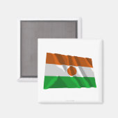 Niger zwaaiende vlag magneet (Voorkant / Achterkant)