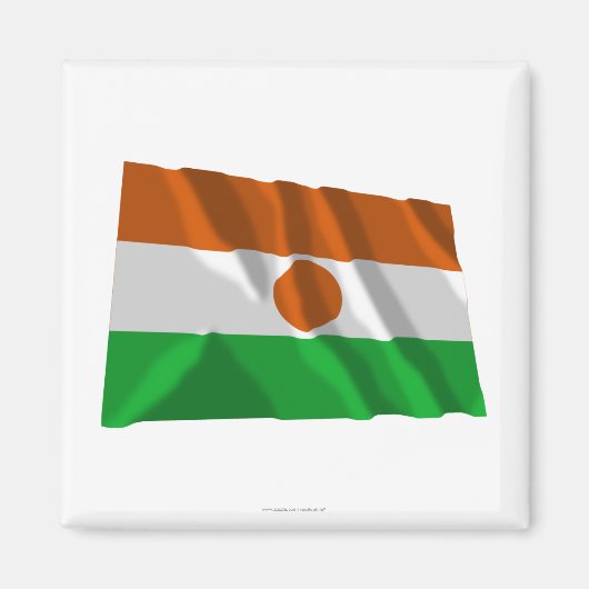 Niger zwaaiende vlag magneet (Voorkant)