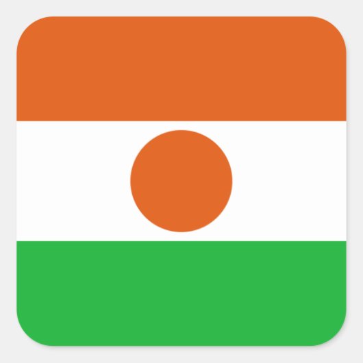 Nigerese vlag, vlag van Niger Vierkante Sticker (Voorkant)