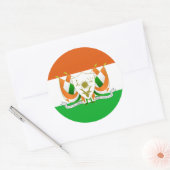 Nigerese vlag & wapen, vlag van Niger Ronde Sticker (Envelop)