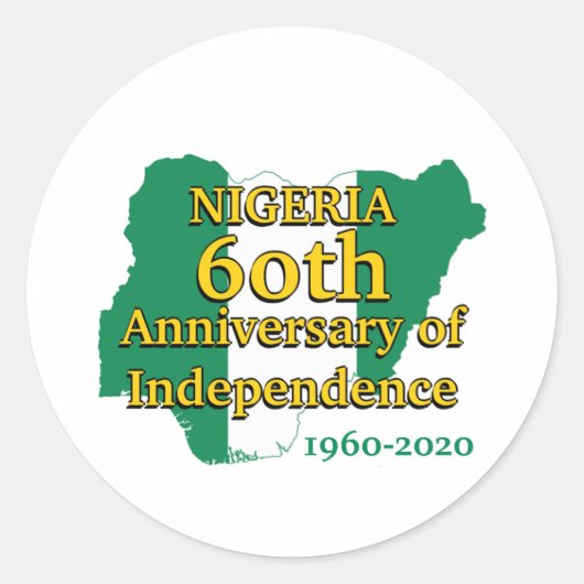 NIGERIA 60e Jubileum Onafhankelijkheid | Nigeriaan Ronde Sticker (Voorkant)